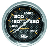 Autometer Carbon Fiber 2-5/8in 140-280 Deg F Mechanical Oil Temp Gauge - 4841