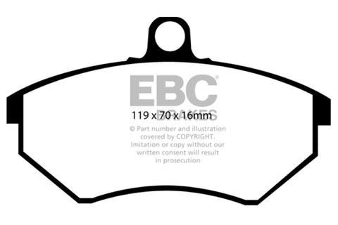 EBC 94 Volkswagen Cabriolet 1.8 Yellowstuff Front Brake Pads - DP4841R