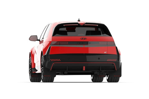 Rally Armor 25-26 Hyundai Ioniq 5 N Black Mud Flap w/Red Logo - MF117-UR-BLK-RD