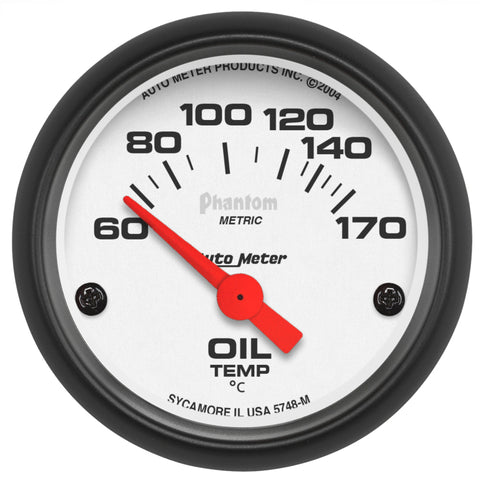 Autometer Phantom 2-1/16in 60-170 Deg F Electronic Oil Temperature Gauge - 5748-M