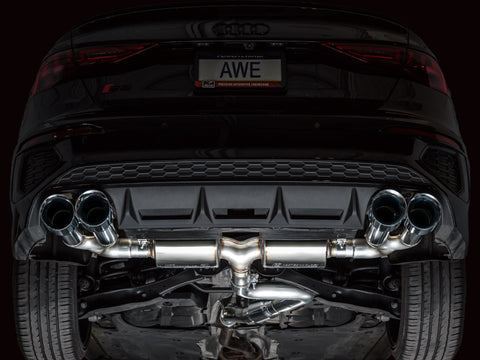 AWE Tuning 22-24 Audi 8Y S3 Touring Edition Exhaust - Chrome Silver Tips - 3015-42897