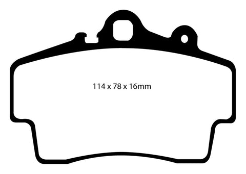 EBC 97-99 Porsche Boxster (Cast Iron Rotors only) 2.5 Yellowstuff Front Brake Pads - DP41207R