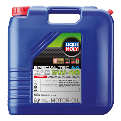 LIQUI MOLY 20L Special Tec AA Motor Oil SAE 5W40 Diesel - 20424