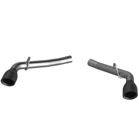QTP 14-15 Chevrolet Camaro SS 6.2L 304SS Eliminator Muffler Delete Axle Back Exhaust w/4.5in Blk Tip - 700114B