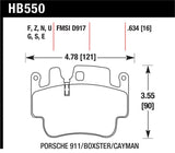 Hawk 98-05 Porsche 911 Front & Rear / 00-07 Boxster / 06 Cayman Front DTC-60 Race Brake Pads - HB550G.634