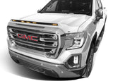 AVS 19-22 GMC Sierra Aeroskin Low Profile Hood Shield w/ Lights - White Frost Tricoat - 753167-G1W