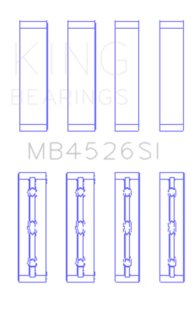 King Toyota 1GR-FE (Size +0.25mm) Crankshaft Main Bearing Set - MB4526SI0.25