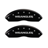MGP Front set 2 Caliper Covers Engraved Front WRANGLER Black finish silver ch - 42009FWRGBK