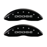 MGP 4 Caliper Covers Engraved Front & Rear Broken D/Dodge Black finish silver ch - 12043SDODBK