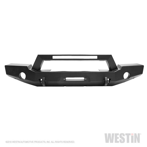 Westin 18-20 Jeep Wrangler WJ2 Full Width Front Bumper w/LED Light Bar Mount Textured Black - 59-80125