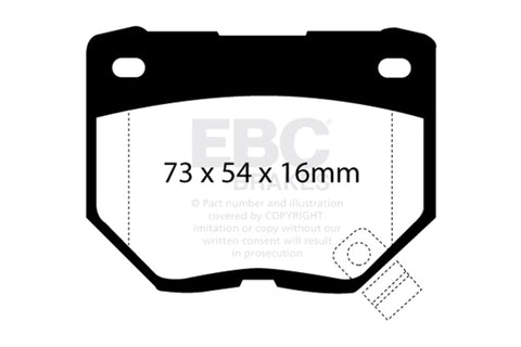 EBC Racing 89-95 Nissan Skyline (R32) 2.6TT GT-R RP-X Rear Brake Pads - DP8826RPX