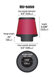 K&N Universal Clamp-On Air Filter 3-15/16in FLG / 5-1/2in B / 4-1/2in T / 4-7/16in H - RU-5059