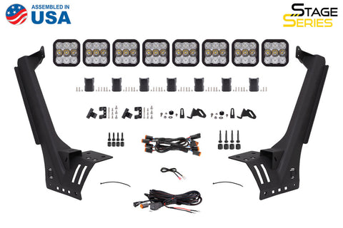 Diode Dynamics Jeep JL SS5 Pro CrossLink Windshield - Yellow Combo Lightbar Kit - DD7263