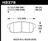 Hawk 03-06 Sentra Spec V. HPS Street Rear Brake Pads - HB378F.626