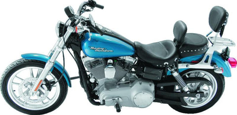 Mustang 06-17 Harley Dyna Wide Touring Solo Seat w/Driver Backrest w/Studs - Black - 79346