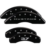 MGP 4 Caliper Covers Engraved Front 2015/Mustang Engraved Rear 2015/37 Black finish silver ch - 10204SM32BK