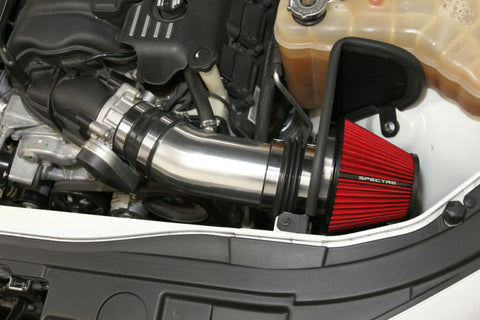 Spectre 11-14 Challenger/Charger V8-6.4L F/I Air Intake Kit - Polished w/Red Filter - 9003