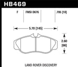 Hawk 96-04 Land Rover Discovery / 95-02 Range Rover HPS Street Front Brake Pads - HB469F.705