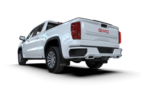 Rally Armor 19-24 GMC Sierra 1500 AT4 Black UR Mud Flap w/ White Logo - MF100-UR-BLK-WH