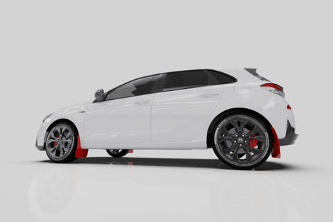 Rally Armor 19-21 Hyundai Elantra GT N Line/i30 Black UR Mud Flap w/Grey Logo - MF59-UR-BLK/GRY