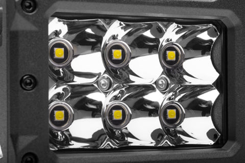Go Rhino Xplor Bright Series Rectangle LED Spot Light Kit (Surface/Thread Stud Mnt) 4x3 - Blk (Pair) - 753003023SBS