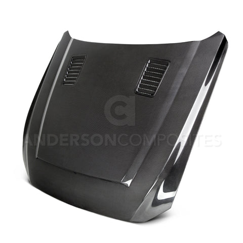 Anderson Composites 15-17 Ford Mustang (Excl. GT350/GT350R) Super Snake Double Sided Hood - AC-HD15FDMU-SN-DS
