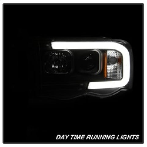 Spyder 02-05 Dodge Ram 1500 Light Bar Projector Headlights - Black (PRO-YD-DR02V2-LB-BK) - 5084606