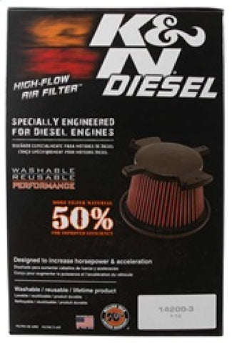 K&N 2017 Ford F250 Super Duty V8-6.7L DSL Replacement Drop In Air Filter - E-0644
