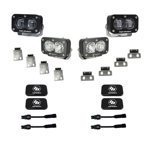 Baja Designs 21+ Ford Raptor/22+ Bronco S2 SAE Pro Fog Pocket Light Kit Clear/Amber - 448181