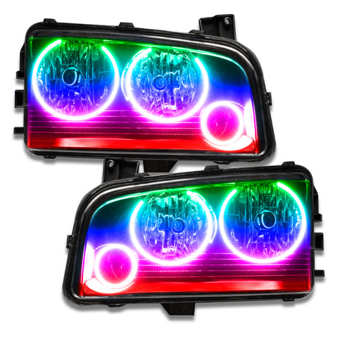 Oracle 05-10 Dodge Charger SMD HL (Non-HID) - Triple Halo - ColorSHIFT w/o Controller - 8197-334