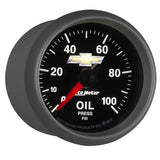 AutoMeter Gauge Oil Press 2-1/16in. 100PSI Digital Stepper Motor Chevy Gold Bowtie - 880447