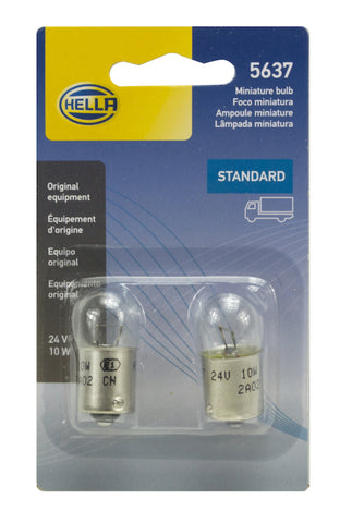 Hella Bulb 5637 24V 10W Ba15S B6 (2) - 5637TB