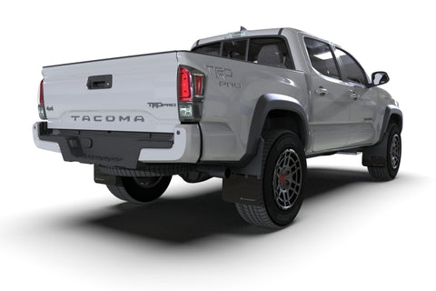Rally Armor 16-23 Toyota Tacoma Gen 3 Black Mud Flap w/Grey Logo - MF94-BLK-GRY