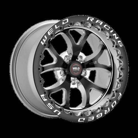 Weld S76 17x10 / 5x115mm BP / 6.7in. BS Black Wheel (High Pad) - Polished Single Beadlock MT - 76HB7100W67G