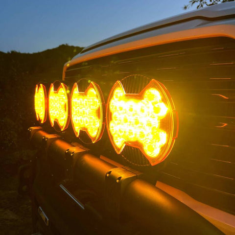 KC HiLiTES SlimLite 8in. LED Light Shield SAE Driving (Shield Only) - Selective Yellow - 5210