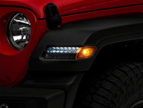 Raxiom 18-23 Jeep Wrangler JL Sport Axial Series SEQL LED Parking/Turn Signal Lights- Smoked - J155019-JL