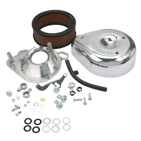 S&S Cycle 93-99 BT/91-03 Sportster Models Teardrop Air Cleaner Kit for S&S Super E/G Carb - 17-0404