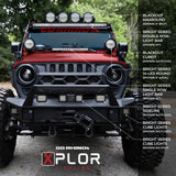Go Rhino Xplor Bright Series Round LED Driving Light Kit w/DRL (Surface Mount) 6in - Blk (2 pc) - 750700623DRS