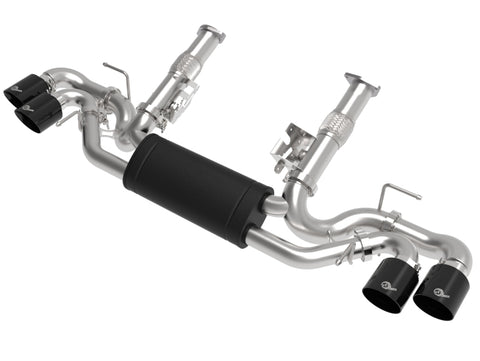 aFe MACH Force-Xp 2-1/2in 304SS Cat-Back 2020 Chevy Corvette (C8) 6.2L - Black Tip - 49-34127-B