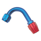 Russell Performance -8 AN Red/Blue 120 Degree Full Flow Hose End (1-1/4in Centerline Radius) - 610230