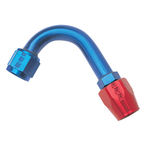 Russell Performance -8 AN Red/Blue 120 Degree Full Flow Hose End (1-1/4in Centerline Radius) - 610230