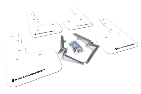 Rally Armor 17-21 Honda Civic Type R White UR Mud Flap w/ Black Logo - MF47-UR-WH/BLK
