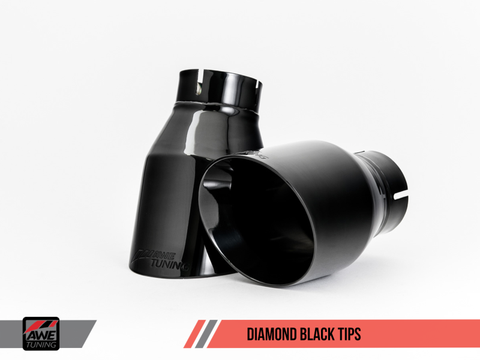 AWE Tuning BMW F3X 340i Touring Edition Axle-Back Exhaust - Diamond Black Tips (90mm) - 3010-33040