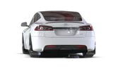 Rally Armor 21-26 Tesla Model S / S Plaid Black UR Mud Flap w/White Logo - MF101-UR-BLK-WH