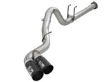 aFe Rebel XD 4in SS DPF-Back Exhaust 17-18 Ford Diesel Trucks V8-6.7L (td) w/ Dual Black Tips - 49-43102-B