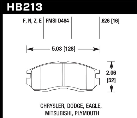 Hawk 1st Gen DSM Performance Ceramic Street Front Brake Pads - HB213Z.626