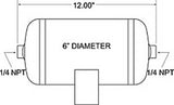 Firestone Air Tank 1 Gallon 6in. x 12in. L (2) 1/4in. NPT Ports 150 PSI Max - Black (WR17609125) - 9125
