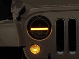 Raxiom 97-18 Jeep Wrangler TJ & JK Axial 7-In LED Headlights w/ DRL - Blk Housing (Clear Lens) - J143372