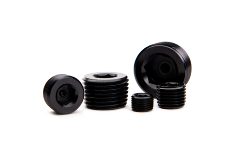 Fleece Performance Universal 1/2in NPT Hex Socket Plug - Black - FPE-NPT-12