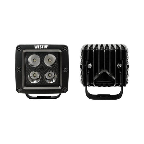 Westin HyperQ LED Auxiliary Lights 3in x 3in cube 20w Flood - Black - 09-12205B-PR